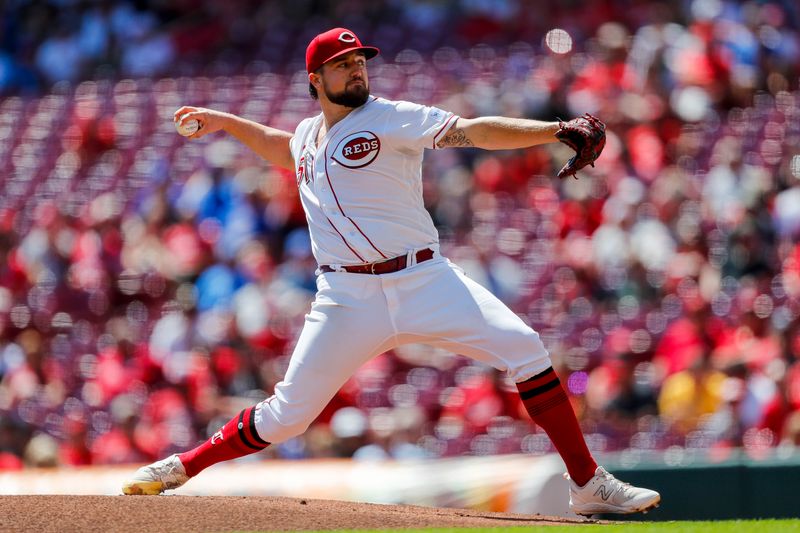 Sep 1, 2023; Cincinnati, Ohio, USA; Cincinnati Reds starting pitcher Graham Ashcraft (51) pitches against the Chicago Cubs in the first inning at Great American Ball Park. Mandatory Credit: Katie Stratman-USA TODAY Sports