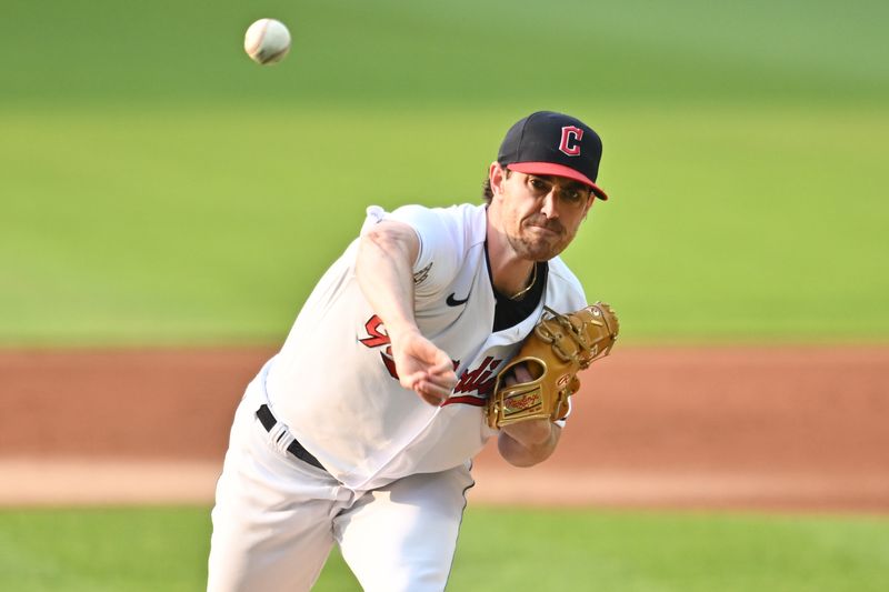 Jun 6, 2023; Cleveland, Ohio, USA; Cleveland Guardians starting pitcher Shane Bieber (57) throws a pitch during the first inning against the Boston Red Sox at Progressive Field. Mandatory Credit: Ken Blaze-USA TODAY Sports