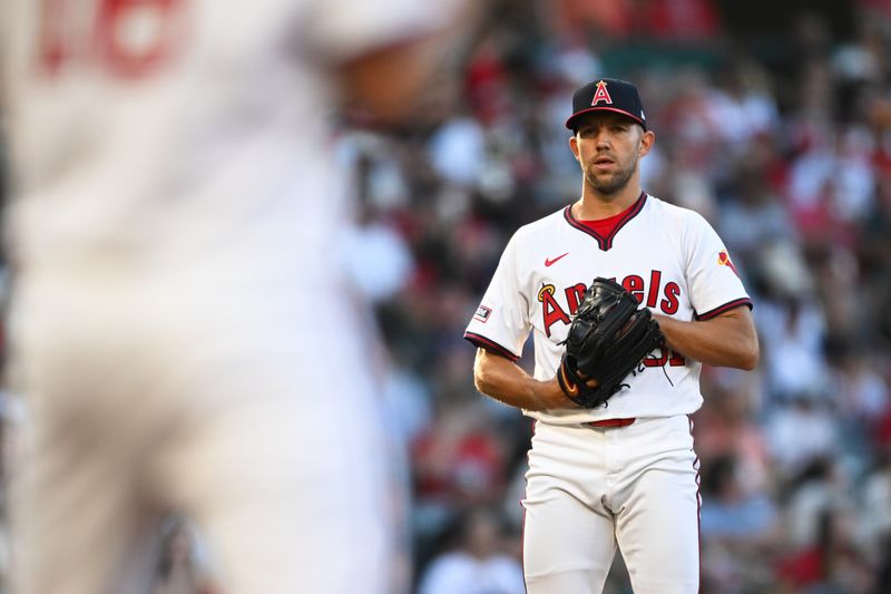 Jul 27, 2024; Anaheim, California, USA; Los Angeles Angels pitcher Tyler Anderson (31) on the mound against the Oakland Athletics during the second inning at Angel Stadium. Mandatory Credit: Jonathan Hui-USA TODAY Sports