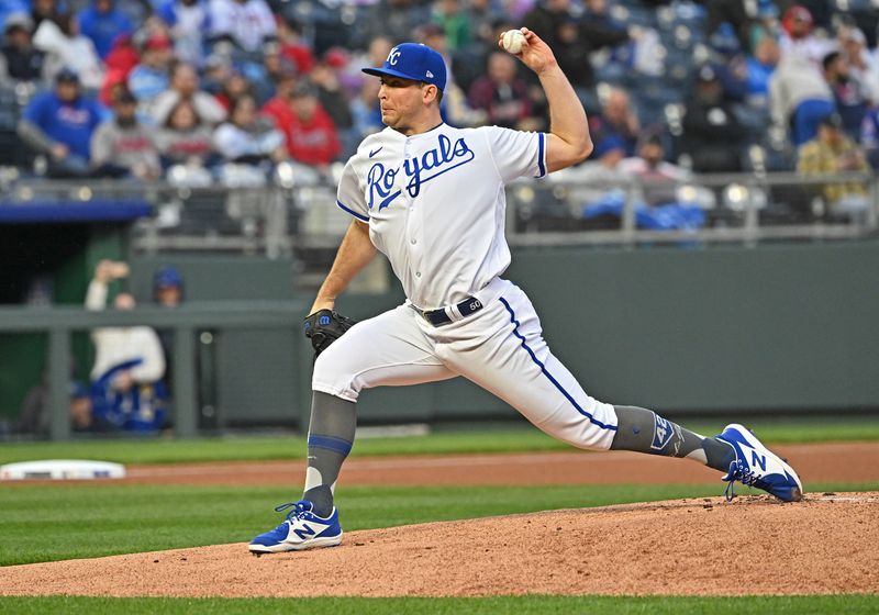 Apr 15, 2023; Kansas City, Missouri, USA;  Kansas City Royals starting pitcher Kris Bubic (50) delivers a pitch during the first inning against the Atlanta Braves at Kauffman Stadium. Mandatory Credit: Peter Aiken-USA TODAY Sports