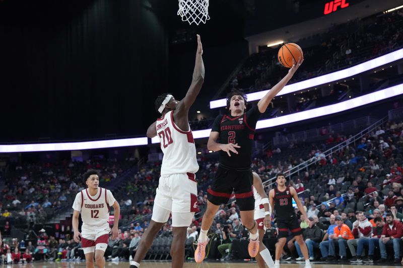 Mar 14, 2024; Las Vegas, NV, USA; Stanford Cardinal forward Cameron Grant (20) shoots the ball against Stanford Cardinal forward Cameron Grant (20) at T-Mobile Arena. Mandatory Credit: Kirby Lee-USA TODAY Sports