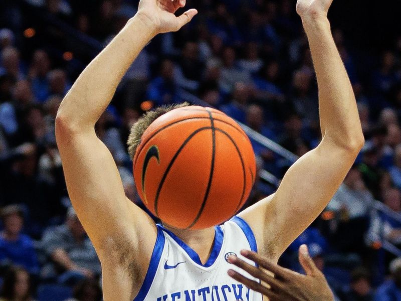 Nov 10, 2023; Lexington, Kentucky, USA; Kentucky Wildcats guard Reed Sheppard (15) has the ball knocked out of his hands during the second half against the Texas A&M Commerce Lions at Rupp Arena at Central Bank Center. Mandatory Credit: Jordan Prather-USA TODAY Sports