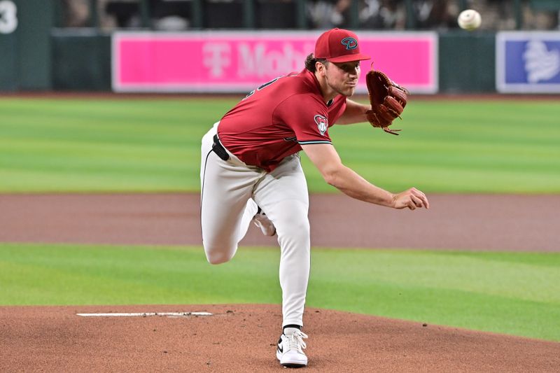 May 15, 2024; Phoenix, Arizona, USA;  Arizona Diamondbacks pitcher Brandon Pfaadt (32) throws in the first inning against the Cincinnati Reds at Chase Field. Mandatory Credit: Matt Kartozian-USA TODAY Sports