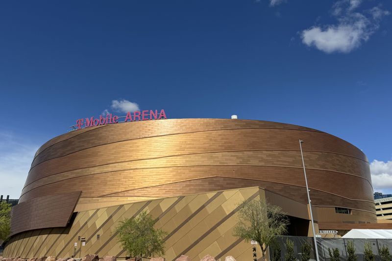 Mar 16, 2024; Las Vegas, NV, USA; A general overall view of the T-Mobile Arena exterior Mandatory Credit: Kirby Lee-USA TODAY Sports