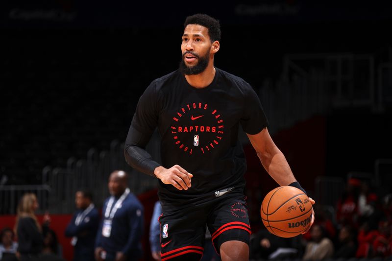 WASHINGTON, DC -?JANUARY 29: Garrett Temple #17 of the Toronto Raptors warms up before the game against the Washington Wizards on January 29, 2025 at Capital One Arena in Washington, DC. NOTE TO USER: User expressly acknowledges and agrees that, by downloading and or using this Photograph, user is consenting to the terms and conditions of the Getty Images License Agreement. Mandatory Copyright Notice: Copyright 2025 NBAE (Photo by Stephen Gosling/NBAE via Getty Images)