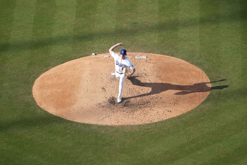 Jun 3, 2023; Los Angeles, California, USA; Los Angeles Dodgers relief pitcher Shelby Miller (18) throws in the sixth inning against the New York Yankees at Dodger Stadium. Mandatory Credit: Kirby Lee-USA TODAY Sports