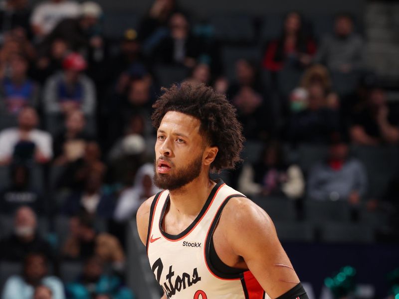 CHARLOTTE, NC - NOVEMBER 21: Cade Cunningham #2 of the Detroit Pistons dribbles the ball during the game against the Charlotte Hornets on November 21, 2024 at Spectrum Center in Charlotte, North Carolina. NOTE TO USER: User expressly acknowledges and agrees that, by downloading and or using this photograph, User is consenting to the terms and conditions of the Getty Images License Agreement. Mandatory Copyright Notice: Copyright 2024 NBAE (Photo by Kent Smith/NBAE via Getty Images)