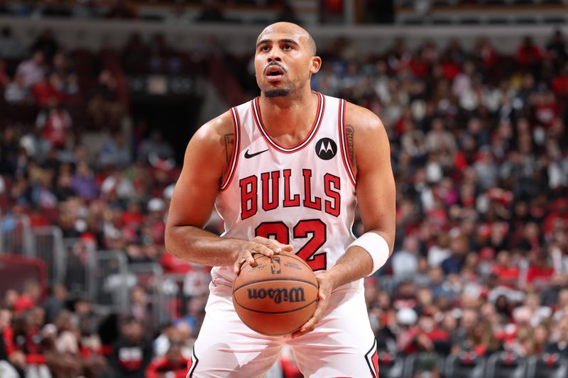 CHICAGO, IL - OCTOBER 18: Talen Horton-Tucker #22 of the Chicago Bulls shoots a free throw during the game against the Cleveland Cavaliers on October 18, 2024 at United Center in Chicago, Illinois. NOTE TO USER: User expressly acknowledges and agrees that, by downloading and or using this photograph, User is consenting to the terms and conditions of the Getty Images License Agreement. Mandatory Copyright Notice: Copyright 2023 NBAE (Photo by Jeff Haynes/NBAE via Getty Images)