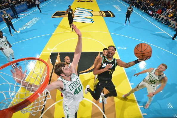 INDIANAPOLIS, IN - DECEMBER 4: Bruce Brown #11 of the Indiana Pacers drives to the basket during the game against the Boston Celtics during the quarterfinals of the In-Season Tournament on December 4, 2023 at Gainbridge Fieldhouse in Indianapolis, Indiana. NOTE TO USER: User expressly acknowledges and agrees that, by downloading and or using this Photograph, user is consenting to the terms and conditions of the Getty Images License Agreement. Mandatory Copyright Notice: Copyright 2023 NBAE (Photo by Jesse D. Garrabrant/NBAE via Getty Images)