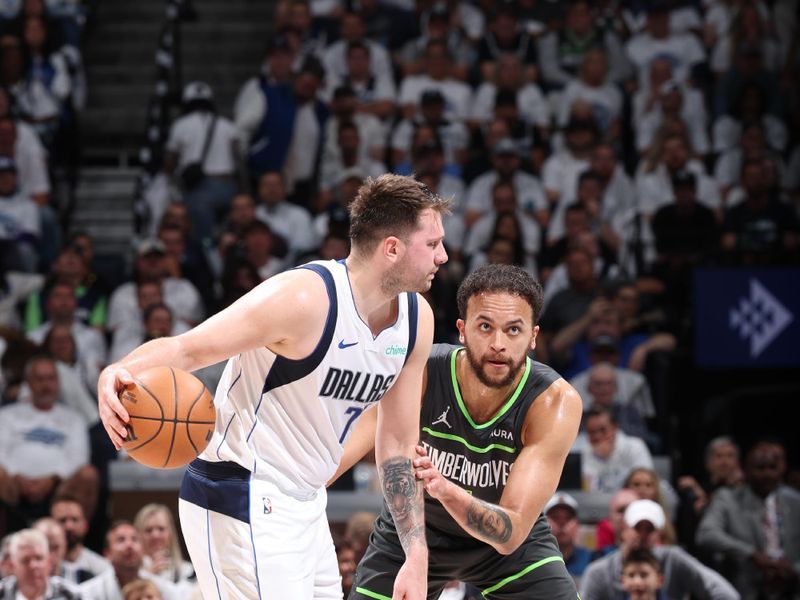 MINNEAPOLIS, MN - MAY 30: Kyle Anderson #1 of the Minnesota Timberwolves plays defense during the game  against the Dallas Mavericks during Game 5 of the Western Conference Finals during the 2024 NBA Playoffs on May 30, 2024 at Target Center in Minneapolis, Minnesota. NOTE TO USER: User expressly acknowledges and agrees that, by downloading and or using this Photograph, user is consenting to the terms and conditions of the Getty Images License Agreement. Mandatory Copyright Notice: Copyright 2024 NBAE (Photo by David Sherman/NBAE via Getty Images)