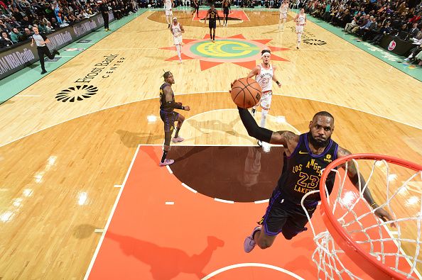 SAN ANTONIO, TX - DECEMBER 15:  LeBron James #23 of the Los Angeles Lakers goes to the basket during the game on December 15, 2023 at the Frost Bank Center in San Antonio, Texas. NOTE TO USER: User expressly acknowledges and agrees that, by downloading and or using this photograph, user is consenting to the terms and conditions of the Getty Images License Agreement. Mandatory Copyright Notice: Copyright 2023 NBAE (Photos by Andrew D. Bernstein/NBAE via Getty Images)