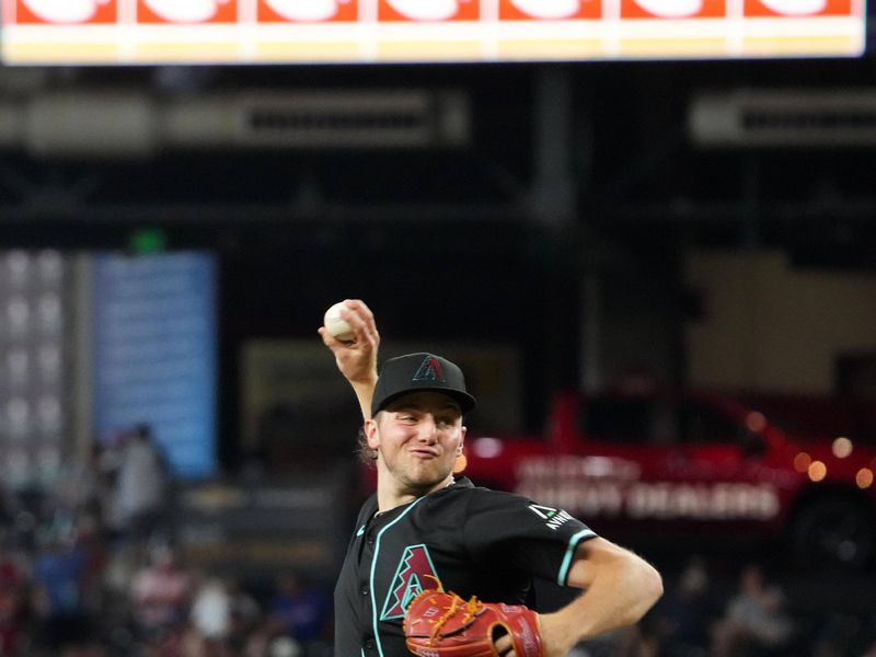 Jun 30, 2024; Phoenix, Arizona, USA; Arizona Diamondbacks pitcher Brandon Pfaadt (32) pitches against the Oakland Athletics during the fifth fourth inning at Chase Field. Mandatory Credit: Joe Camporeale-USA TODAY Sports