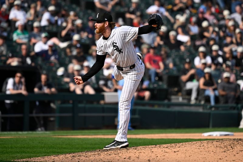 Jun 7, 2025; Chicago, Illinois, USA;  Chicago White Sox pitcher Steven Wilson (36) delivers during the eighth inning against the Kansas City Royals at Rate Field. Mandatory Credit: Matt Marton-Imagn Images