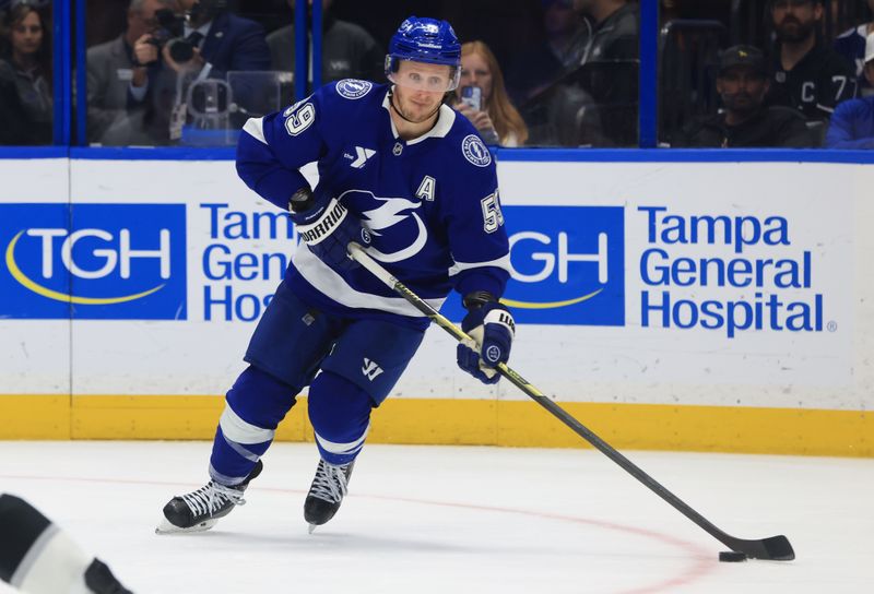 Dec 18, 2025; Tampa, Florida, USA; Tampa Bay Lightning center Jake Guentzel (59) skates against the Los Angeles Kings during the third period at Benchmark International Arena. Mandatory Credit: Kim Klement Neitzel-Imagn Images