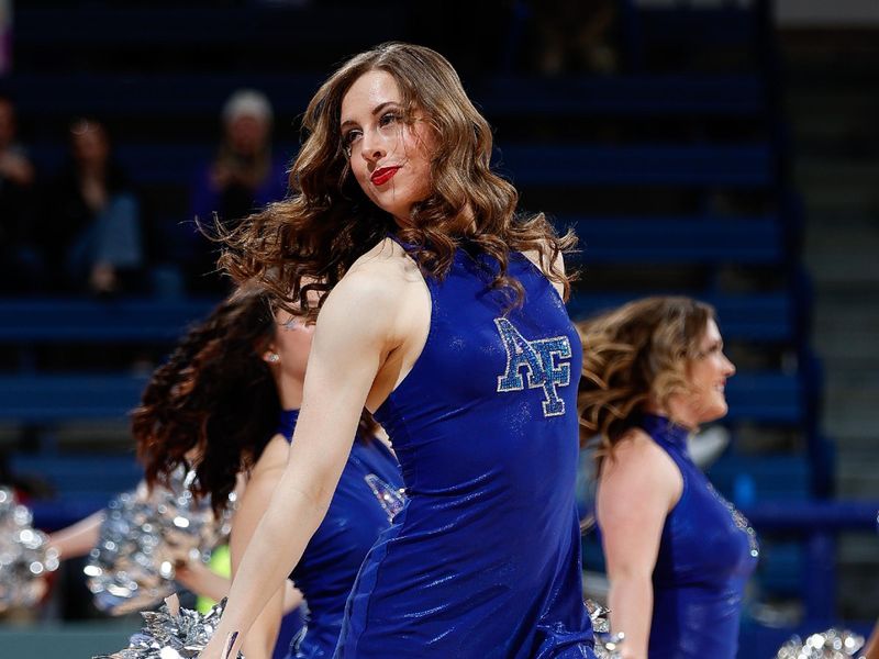 Mar 4, 2023; Colorado Springs, Colorado, USA; Air Force Falcons dancers perform in the second half against the San Jose State Spartans at Clune Arena. Mandatory Credit: Isaiah J. Downing-USA TODAY Sports