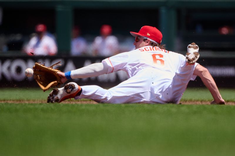 Jul 4, 2023; San Francisco, California, USA; San Francisco Giants infielder Casey Schmitt (6) dives to field a ground ball against the Seattle Mariners during the first inning at Oracle Park. Mandatory Credit: Robert Edwards-USA TODAY Sports