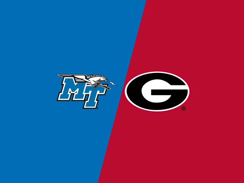 Clash at Sanford Stadium: Georgia Bulldogs Host Middle Tennessee Blue Raiders in College Footbal...