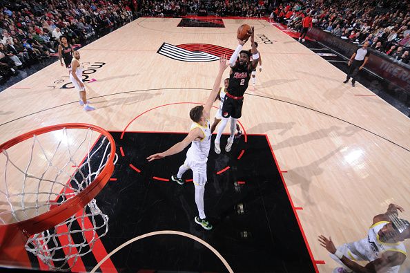 PORTLAND, OR - DECEMBER 14:  Deandre Ayton #2 of the Portland Trail Blazers shoots the ball during the game  on December 14, 2023 at the Moda Center Arena in Portland, Oregon. NOTE TO USER: User expressly acknowledges and agrees that, by downloading and or using this photograph, user is consenting to the terms and conditions of the Getty Images License Agreement. Mandatory Copyright Notice: Copyright 2023 NBAE (Photo by Cameron Browne/NBAE via Getty Images)