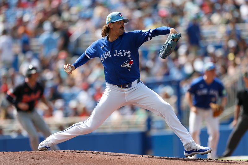 Mar 8, 2026; Dunedin, Florida, USA; Toronto Blue Jays starting pitcher Kevin Gausman (34) throws a pitch against the Detroit Tigers in the second inning during spring training at TD Ballpark. Mandatory Credit: Nathan Ray Seebeck-Imagn Images Mar 8, 2026; Dunedin, Florida, USA; Toronto Blue Jays starting pitcher Kevin Gausman (34) throws a pitch against the Detroit Tigers in the second inning during spring training at TD Ballpark. Mandatory Credit: Nathan Ray Seebeck-Imagn Images