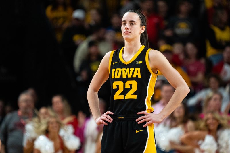 Feb 11, 2024; Lincoln, Nebraska, USA; Iowa Hawkeyes guard Caitlin Clark (22) before the game against the Nebraska Cornhuskers at Pinnacle Bank Arena. Mandatory Credit: Dylan Widger-USA TODAY Sports