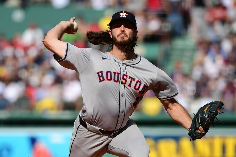 Aug 10, 2024; Boston, Massachusetts, USA;  Boston Red Sox relief pitcher Josh Winckowski (25) pitches during the first inning against the Houston Astros at Fenway Park. Mandatory Credit: Bob DeChiara-USA TODAY Sports