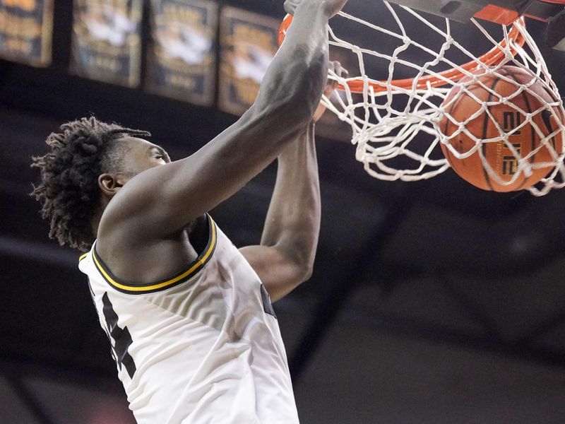 Dec 4, 2022; Columbia, Missouri, USA; Missouri Tigers guard Kobe Brown (24) dunks the ball against the Southeast Missouri State Redhawks during the first half at Mizzou Arena. Mandatory Credit: Denny Medley-USA TODAY Sports