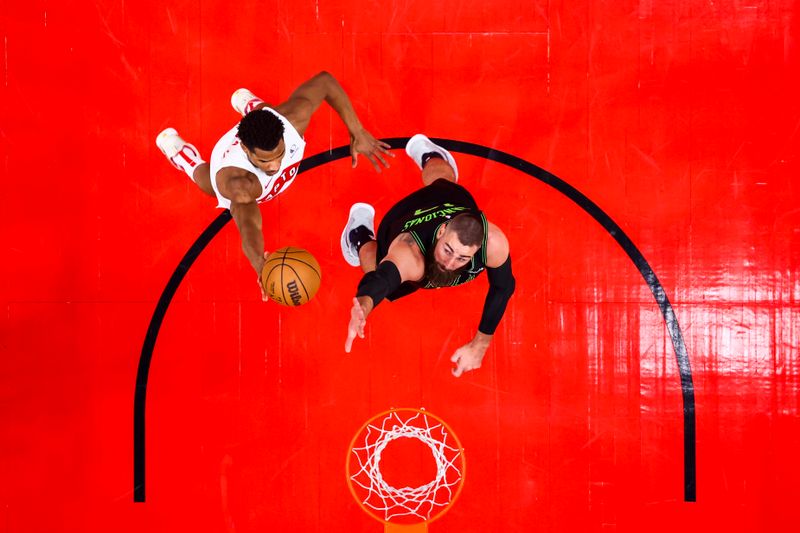 TORONTO, CANADA - MARCH 5:  Ochai Agbaji #30 of the Toronto Raptors goes to the basket during the game on March 5, 2024 at the Scotiabank Arena in Toronto, Ontario, Canada.  NOTE TO USER: User expressly acknowledges and agrees that, by downloading and or using this Photograph, user is consenting to the terms and conditions of the Getty Images License Agreement.  Mandatory Copyright Notice: Copyright 2024 NBAE (Photo by Vaughn Ridley/NBAE via Getty Images)