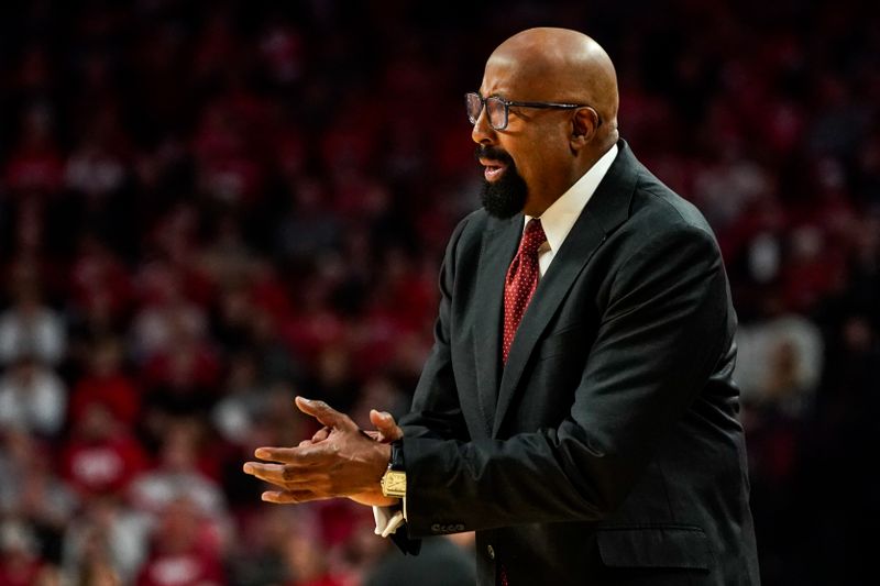 Jan 3, 2024; Lincoln, Nebraska, USA; Indiana Hoosiers head coach Mike Woodson against the Nebraska Cornhuskers during the first half at Pinnacle Bank Arena. Mandatory Credit: Dylan Widger-USA TODAY Sports