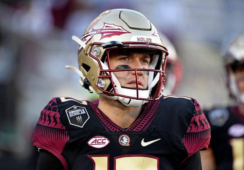 Nov 6, 2021; Tallahassee, Florida, USA; Florida State Seminoles quarterback McKenzie Milton (10) during the game against the North Carolina State Wolfpack at Doak S. Campbell Stadium. Mandatory Credit: Melina Myers-USA TODAY Sports