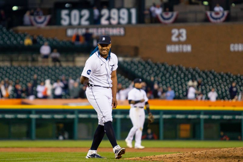 Apr 11, 2022; Detroit, Michigan, USA; Detroit Tigers starting pitcher Gregory Soto (65) smiles after the game against the Boston Red Sox at Comerica Park. Mandatory Credit: Raj Mehta-USA TODAY Sports