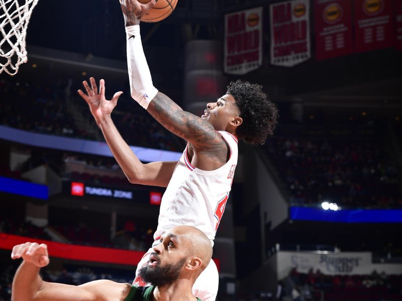 HOUSTON, TX - JANUARY 21: Jalen Green #4 of the Houston Rockets drives to the basket during the game against the Boston Celtics on January 21, 2024 at the Toyota Center in Houston, Texas. NOTE TO USER: User expressly acknowledges and agrees that, by downloading and or using this photograph, User is consenting to the terms and conditions of the Getty Images License Agreement. Mandatory Copyright Notice: Copyright 2024 NBAE (Photo by Logan Riely/NBAE via Getty Images)