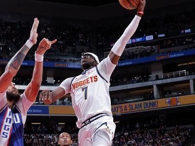 SACRAMENTO, CA - DECEMBER 2: Reggie Jackson #7 of the Denver Nuggets shoots the ball during the game against the Sacramento Kings on December 2, 2023 at Golden 1 Center in Sacramento, California. NOTE TO USER: User expressly acknowledges and agrees that, by downloading and or using this Photograph, user is consenting to the terms and conditions of the Getty Images License Agreement. Mandatory Copyright Notice: Copyright 2023 NBAE (Photo by Rocky Widner/NBAE via Getty Images)