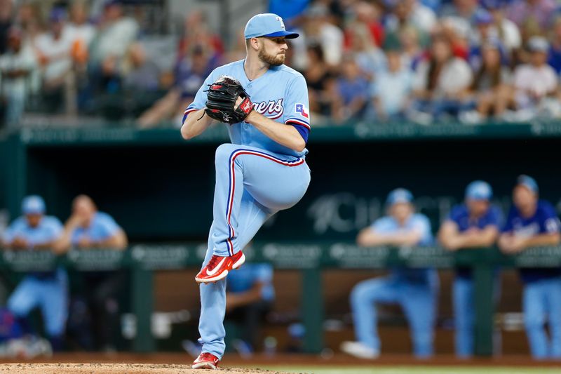 Aug 6, 2023; Arlington, Texas, USA; Texas Rangers relief pitcher Chris Stratton (35) throws during the seventh inning against the Miami Marlins at Globe Life Field. Mandatory Credit: Andrew Dieb-USA TODAY Sports