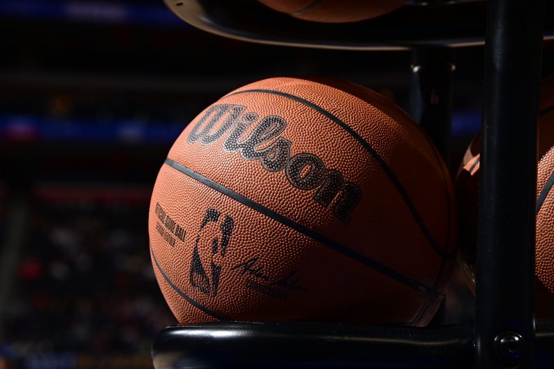 DETROIT, MI - MARCH 11: A generic basketball photo of the Official Wilson basketball during the Charlotte Hornets  game against the Detroit Pistons on March 11, 2024 at Little Caesars Arena in Detroit, Michigan. NOTE TO USER: User expressly acknowledges and agrees that, by downloading and/or using this photograph, User is consenting to the terms and conditions of the Getty Images License Agreement. Mandatory Copyright Notice: Copyright 2024 NBAE (Photo by Chris Schwegler/NBAE via Getty Images)