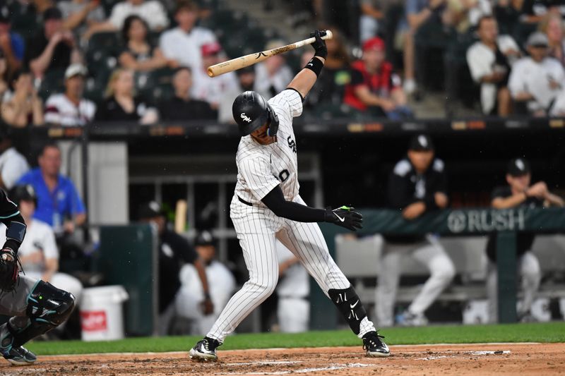Jun 24, 2025; Chicago, Illinois, USA; Chicago White Sox third baseman Miguel Vargas (20) reacts after striking out during the sixth inning against the Arizona Diamondbacks at Rate Field. Mandatory Credit: Patrick Gorski-Imagn Images Jun 24, 2025; Chicago, Illinois, USA; Chicago White Sox third baseman Miguel Vargas (20) reacts after striking out during the sixth inning against the Arizona Diamondbacks at Rate Field. Mandatory Credit: Patrick Gorski-Imagn Images