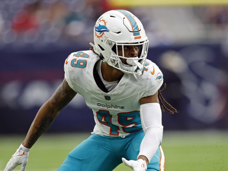 Miami Dolphins cornerback Parry Nickerson (49) in action during an NFL preseason football game against the Houston Texans, Saturday, Aug. 19, 2023, in Houston. (AP Photo/Tyler Kaufman)