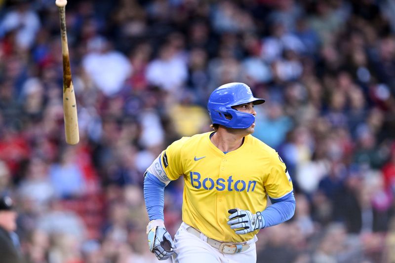 Sep 28, 2024; Boston, Massachusetts, USA; Boston Red Sox first baseman Triston Casas (36) runs the bases after hitting a solo home run against the Tampa Bay Rays during the first inning at Fenway Park. Mandatory Credit: Brian Fluharty-Imagn Images