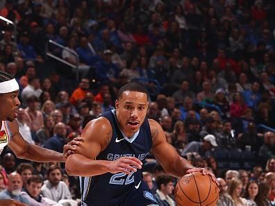 OKLAHOMA CITY, OK - DECEMBER 18: Desmond Bane #22 of the Memphis Grizzlies handles the ball during the game against the Oklahoma City Thunder on December 18, 2023 at Paycom Arena in Oklahoma City, Oklahoma. NOTE TO USER: User expressly acknowledges and agrees that, by downloading and or using this photograph, User is consenting to the terms and conditions of the Getty Images License Agreement. Mandatory Copyright Notice: Copyright 2023 NBAE (Photo by Zach Beeker/NBAE via Getty Images)