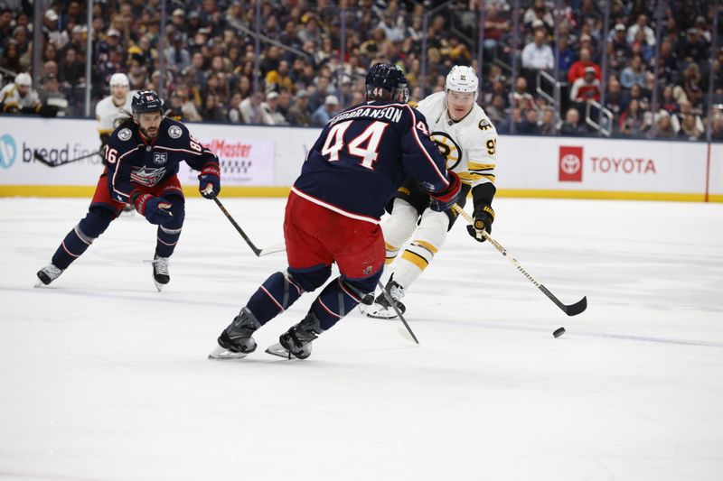 Columbus Blue Jackets trade 3-goal first period with Boston Bruins, then fall in shootout
