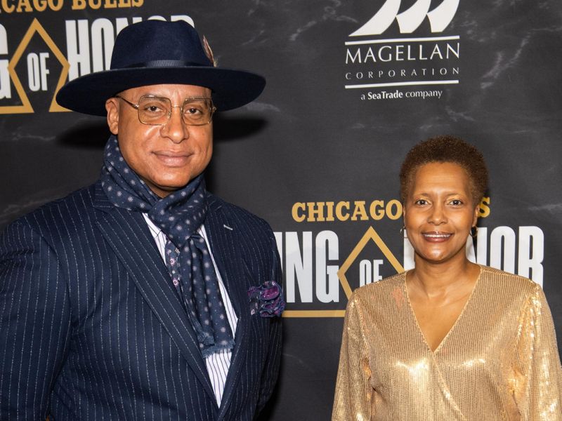 CHICAGO, ILLINOIS - JANUARY 11: Jason Caffey attends the Chicago Bulls Inaugural Ring Of Honor Gala at the United Center on January 11, 2024 in Chicago, Illinois. (Photo by Timothy Hiatt/Getty Images)