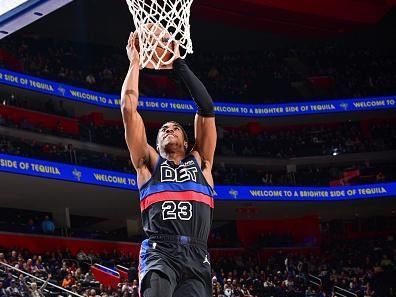 DETROIT, MI - DECEMBER 2: Jaden Ivey #23 of the Detroit Pistons goes to the basket during the game on December 2, 2023 at Little Caesars Arena in Detroit, Michigan. NOTE TO USER: User expressly acknowledges and agrees that, by downloading and/or using this photograph, User is consenting to the terms and conditions of the Getty Images License Agreement. Mandatory Copyright Notice: Copyright 2023 NBAE (Photo by Chris Schwegler/NBAE via Getty Images)