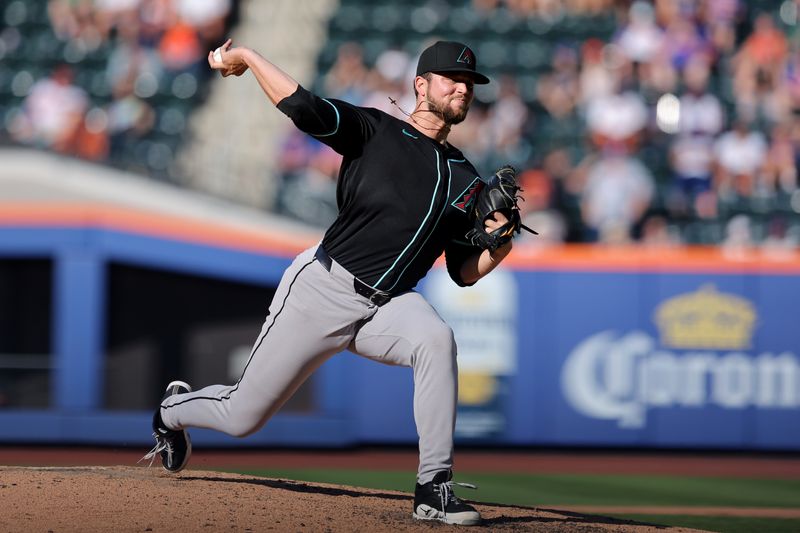 Jun 1, 2024; New York City, New York, USA; Arizona Diamondbacks starting pitcher Slade Cecconi (43) pitches against the New York Mets during the fifth inning at Citi Field. Mandatory Credit: Brad Penner-USA TODAY Sports