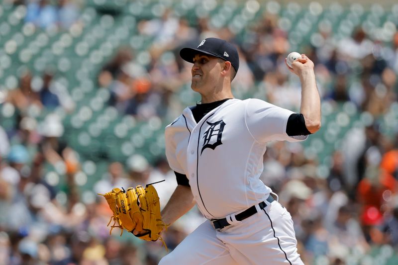 Jun 10, 2023; Detroit, Michigan, USA;  Detroit Tigers starting pitcher Matthew Boyd (48) pitches in the first inning against the Arizona Diamondbacks at Comerica Park. Mandatory Credit: Rick Osentoski-USA TODAY Sports