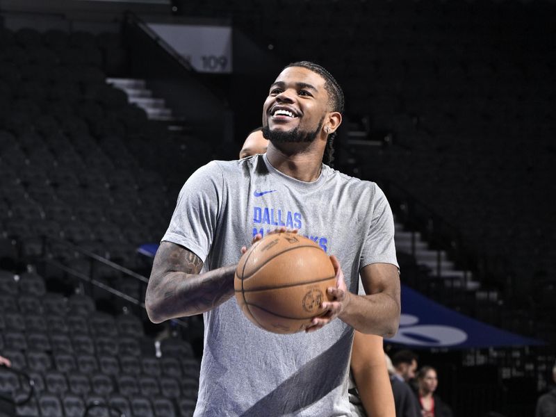 PHILADELPHIA, PA - FEBRUARY 5: Jaden Hardy #1 of the Dallas Mavericks smiles before the game against the Philadelphia 76ers on February 5, 2024 at the Wells Fargo Center in Philadelphia, Pennsylvania NOTE TO USER: User expressly acknowledges and agrees that, by downloading and/or using this Photograph, user is consenting to the terms and conditions of the Getty Images License Agreement. Mandatory Copyright Notice: Copyright 2024 NBAE (Photo by David Dow/NBAE via Getty Images)