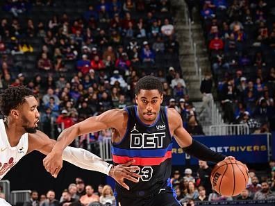 DETROIT, MI - DECEMBER 2: Jaden Ivey #23 of the Detroit Pistons goes to the basket during the game on December 2, 2023 at Little Caesars Arena in Detroit, Michigan. NOTE TO USER: User expressly acknowledges and agrees that, by downloading and/or using this photograph, User is consenting to the terms and conditions of the Getty Images License Agreement. Mandatory Copyright Notice: Copyright 2023 NBAE (Photo by Chris Schwegler/NBAE via Getty Images)