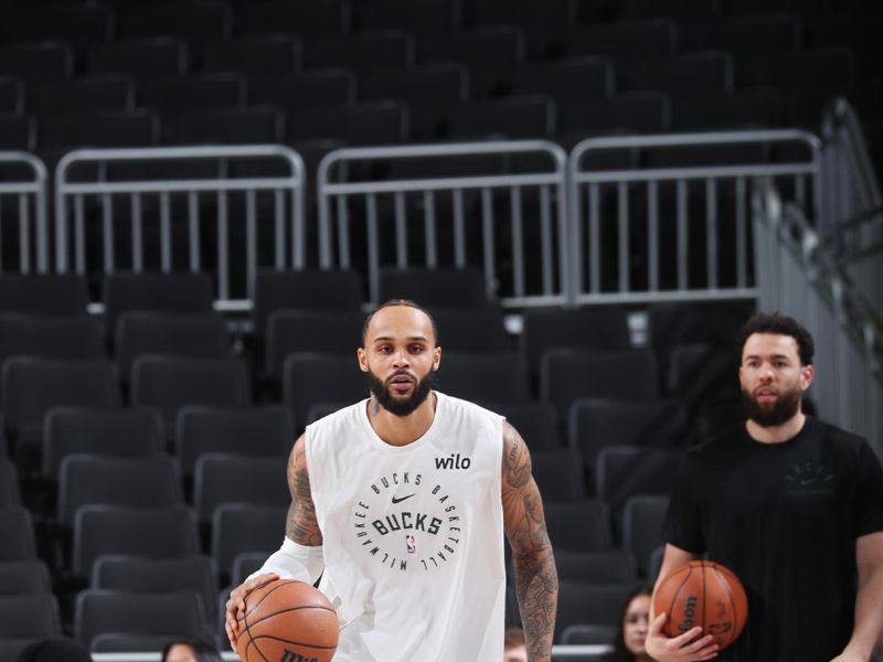 MILWAUKEE, WI - NOVEMBER 23: Gary Trent Jr. #5 of the Milwaukee Bucks warms up before the game against the Milwaukee Bucks on November 23, 2024 at the Fiserv Forum Center in Milwaukee, Wisconsin. NOTE TO USER: User expressly acknowledges and agrees that, by downloading and or using this Photograph, user is consenting to the terms and conditions of the Getty Images License Agreement. Mandatory Copyright Notice: Copyright 2024 NBAE (Photo by Gary Dineen/NBAE via Getty Images).