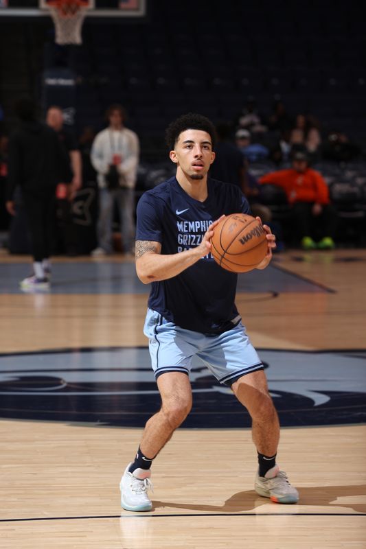 MEMPHIS, TN - JANUARY 29:  Scotty Pippen Jr. #1 of the Memphis Grizzlies warms up before the game against the Sacramento Kings on January 29, 2024 at FedExForum in Memphis, Tennessee. NOTE TO USER: User expressly acknowledges and agrees that, by downloading and or using this photograph, User is consenting to the terms and conditions of the Getty Images License Agreement. Mandatory Copyright Notice: Copyright 2024 NBAE (Photo by Joe Murphy/NBAE via Getty Images)