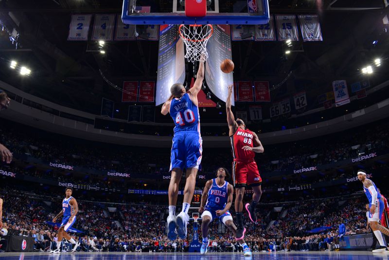 PHILADELPHIA, PA - MARCH 18: Patty Mills #88 of the Miami Heat  drives to the basket during the game against the Philadelphia 76ers on March 18, 2024 at the Wells Fargo Center in Philadelphia, Pennsylvania NOTE TO USER: User expressly acknowledges and agrees that, by downloading and/or using this Photograph, user is consenting to the terms and conditions of the Getty Images License Agreement. Mandatory Copyright Notice: Copyright 2024 NBAE (Photo by Jesse D. Garrabrant/NBAE via Getty Images)