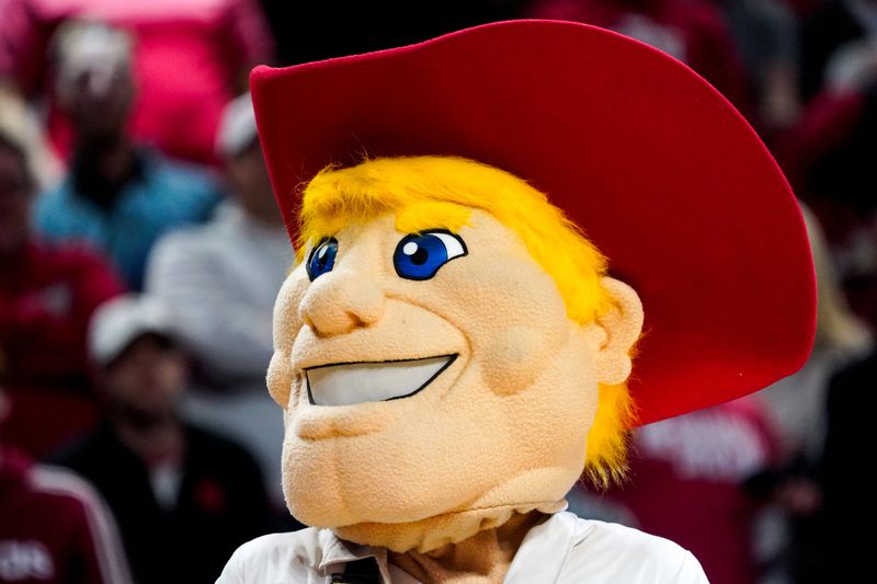 Jan 3, 2024; Lincoln, Nebraska, USA; Herbie Husker during a break in the first half between the Nebraska Cornhuskers and the Indiana Hoosiers at Pinnacle Bank Arena. Mandatory Credit: Dylan Widger-USA TODAY Sports