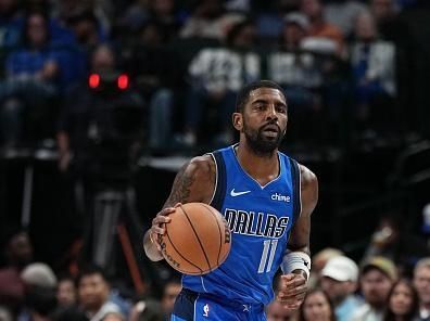 DALLAS, TX - NOVEMBER 5: Kyrie Irving #11 of the Dallas Mavericks dribbles the ball during the game against the Charlotte Hornets on November 5, 2023 at the American Airlines Center in Dallas, Texas. NOTE TO USER: User expressly acknowledges and agrees that, by downloading and or using this photograph, User is consenting to the terms and conditions of the Getty Images License Agreement. Mandatory Copyright Notice: Copyright 2023 NBAE (Photo by Glenn James/NBAE via Getty Images)